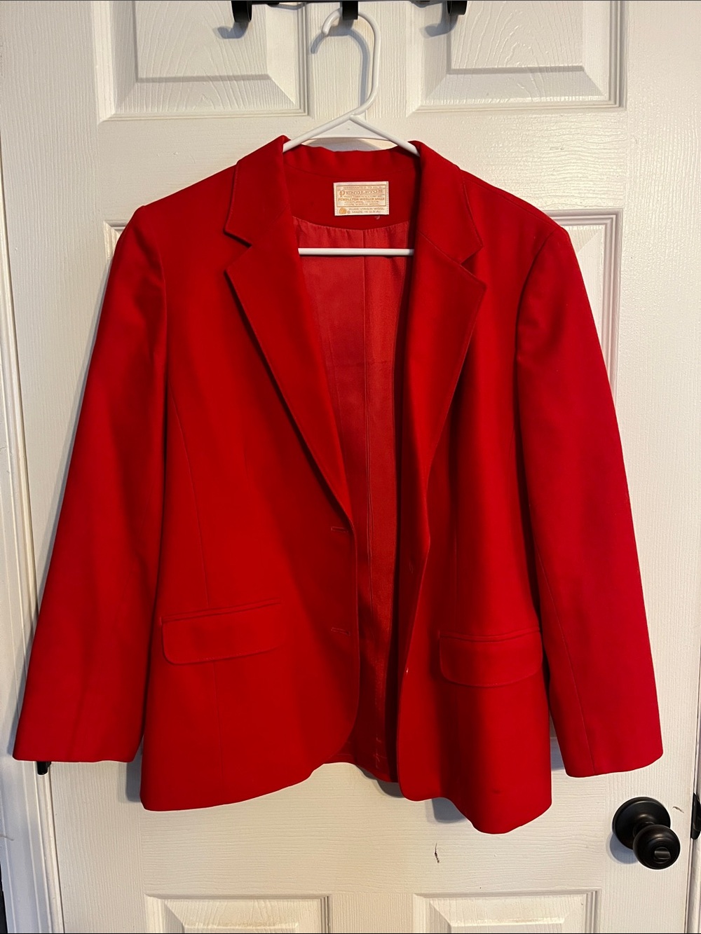 Pendleton Red Single-Breasted Blazer Jacket